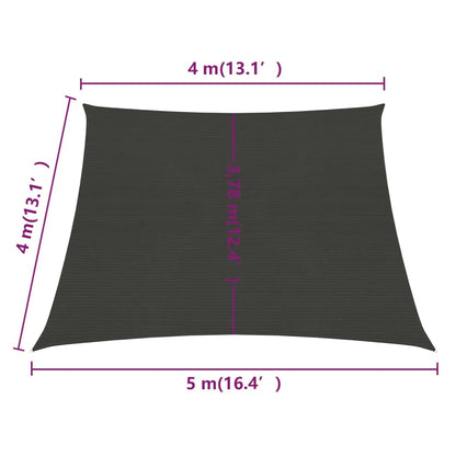 Sunshade Sail 160 g/m² Anthracite 4/5x4 m HDPE