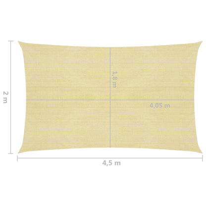 Sunshade Sail 160 g/m² Beige 2x4.5 m HDPE