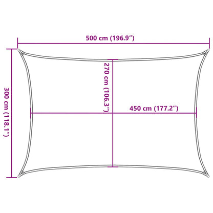 Sunshade Sail 160 g/m² Beige 3x5 m HDPE