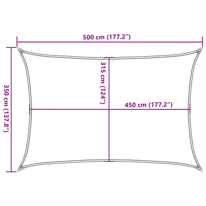 Sunshade Sail 160 g/m² Beige 3.5x5 m HDPE