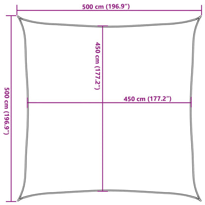 Sunshade Sail 160 g/m² Cream 5x5 m HDPE