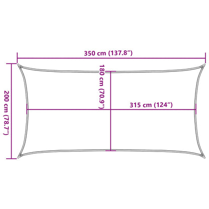 Sunshade Sail 160 g/m² Cream 2x3.5 m HDPE