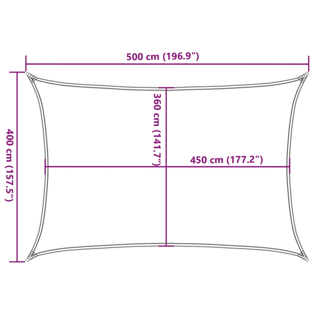 Sunshade Sail 160 g/m² Cream 4x5 m HDPE