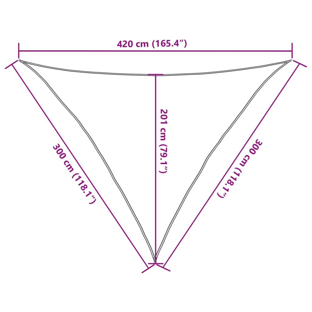 Sunshade Sail 160 g/m² Cream 3x3x4.2 m HDPE