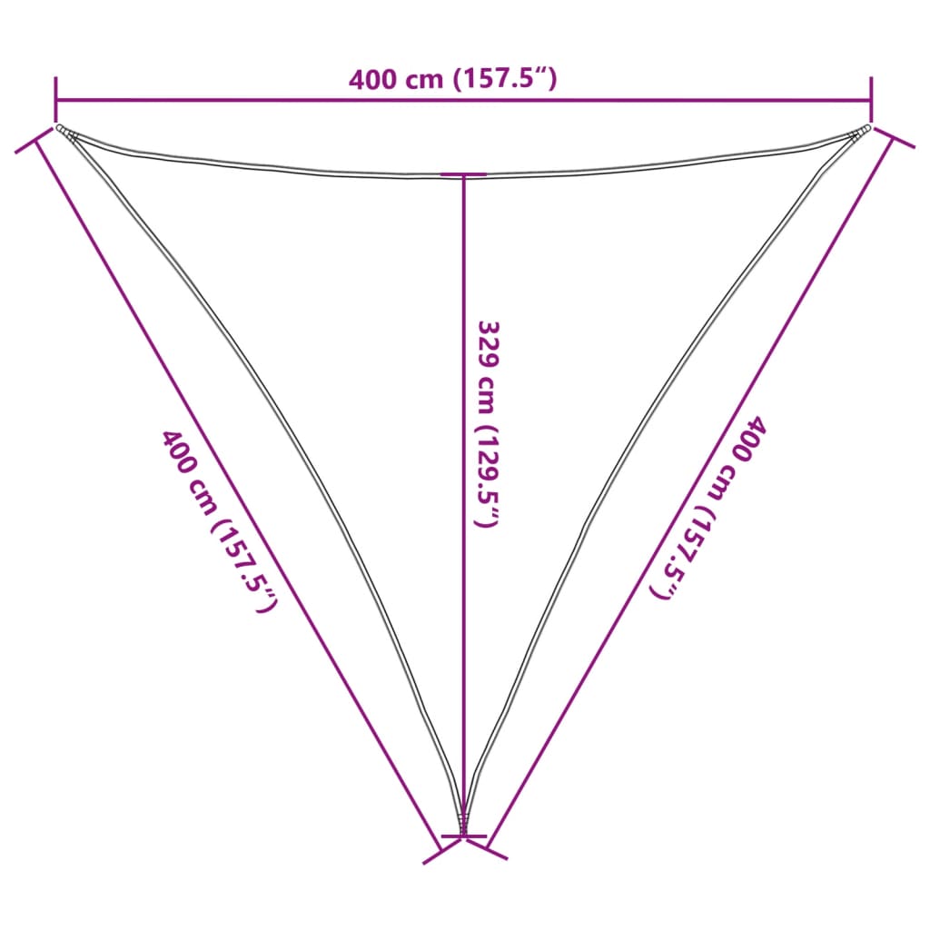 Sunshade Sail 160 g/m² Cream 4x4x4 m HDPE