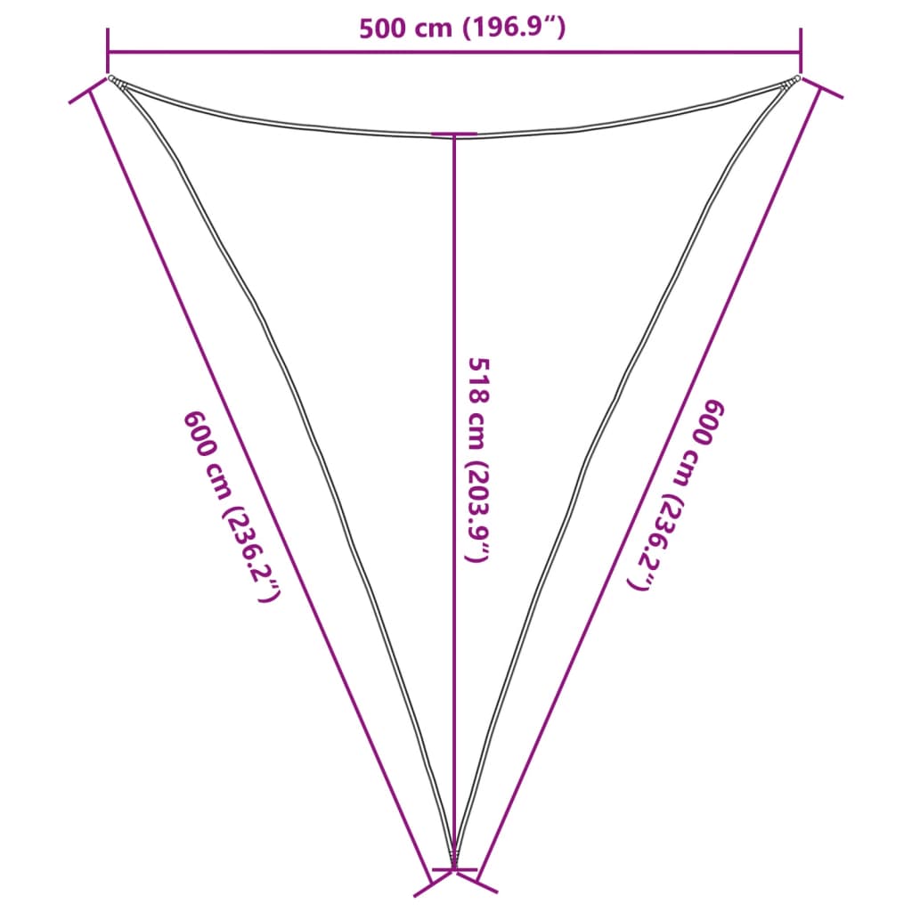 Sunshade Sail 160 g/m² Cream 5x6x6 m HDPE