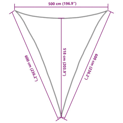 Sunshade Sail 160 g/m² Cream 5x6x6 m HDPE