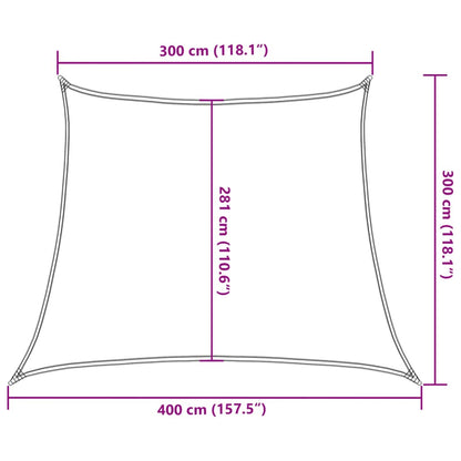 Sunshade Sail 160 g/m² Cream 3/4x3 m HDPE