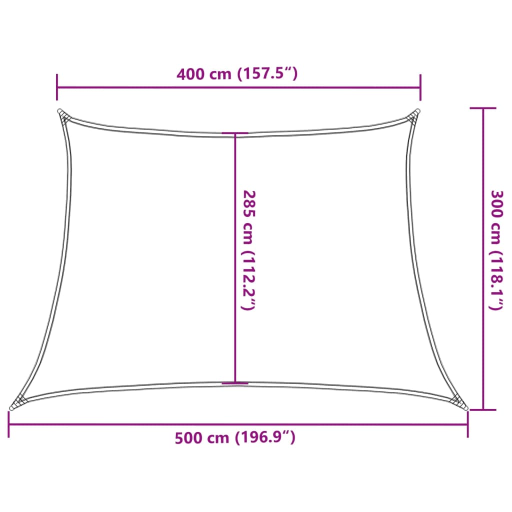 Sunshade Sail 160 g/m² Cream 4/5x3 m HDPE