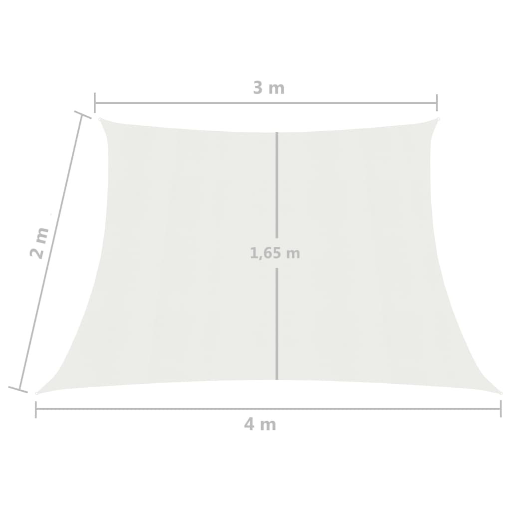 Sunshade Sail 160 g/m² White 3/4x2 m HDPE