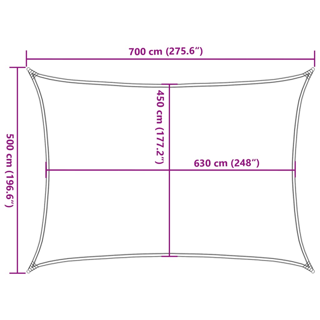 Sunshade Sail 160 g/m² Light Green 5x7 m HDPE