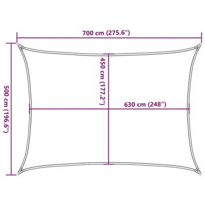 Sunshade Sail 160 g/m² Light Green 5x7 m HDPE