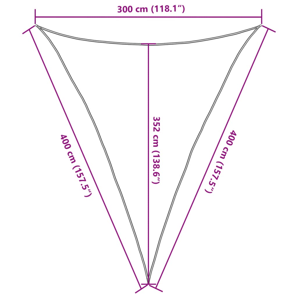 Sunshade Sail 160 g/m² Light Green 3x4x4 m HDPE