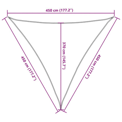 Sunshade Sail 160 g/m² Light Green 4.5x4.5x4.5 m HDPE