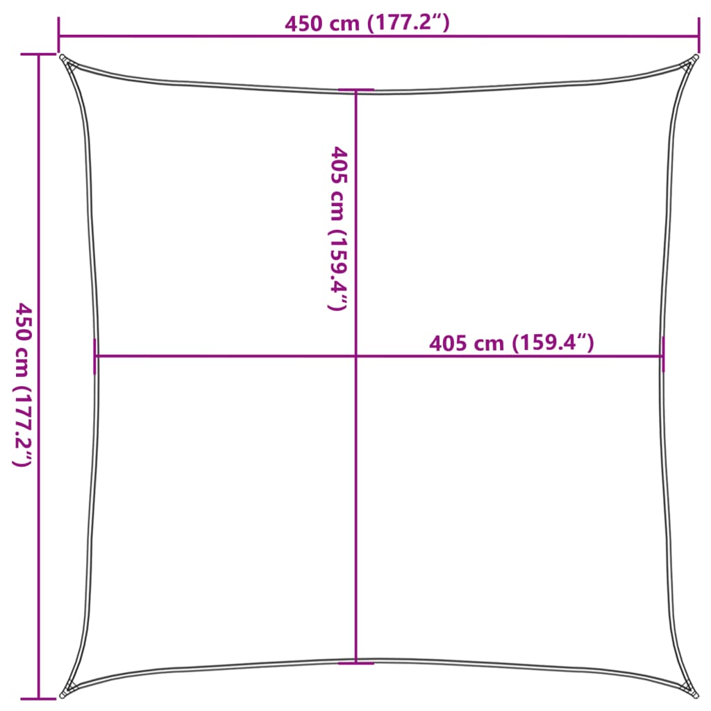 Sunshade Sail 160 g/m² Dark Green 4.5x4.5 m HDPE