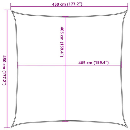 Sunshade Sail 160 g/m² Dark Green 4.5x4.5 m HDPE