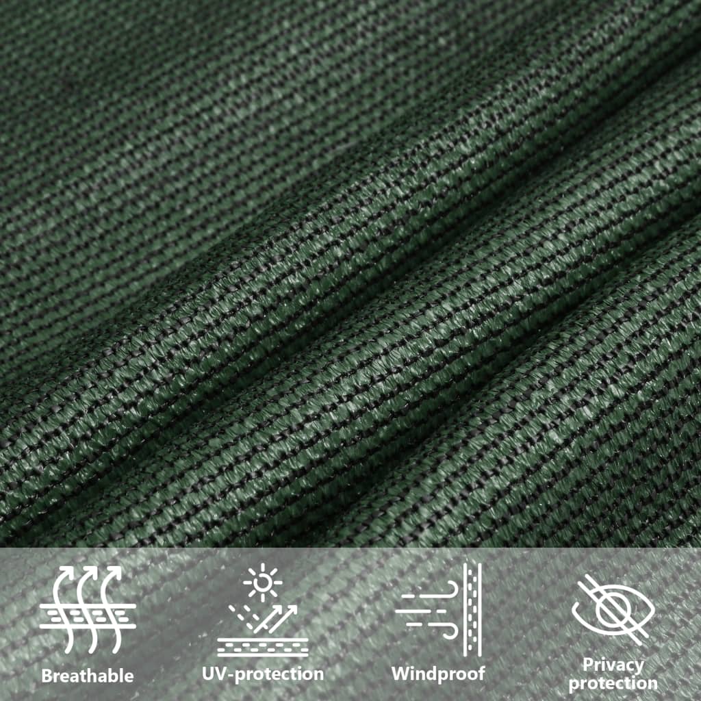 Sunshade Sail 160 g/m² Dark Green 2x5 m HDPE