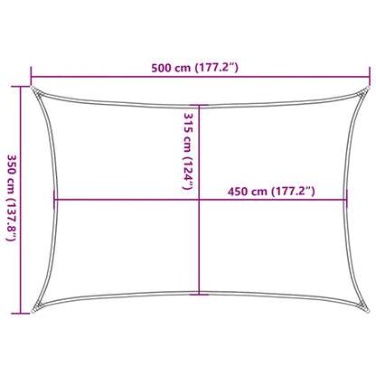 Sunshade Sail 160 g/m² Dark Green 3.5x5 m HDPE