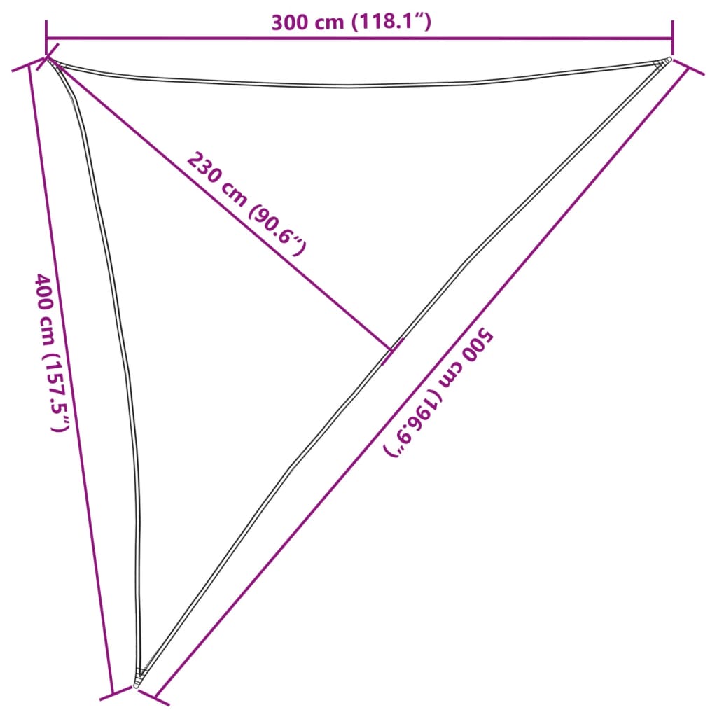 Sunshade Sail 160 g/m² Dark Green 3x4x5 m HDPE