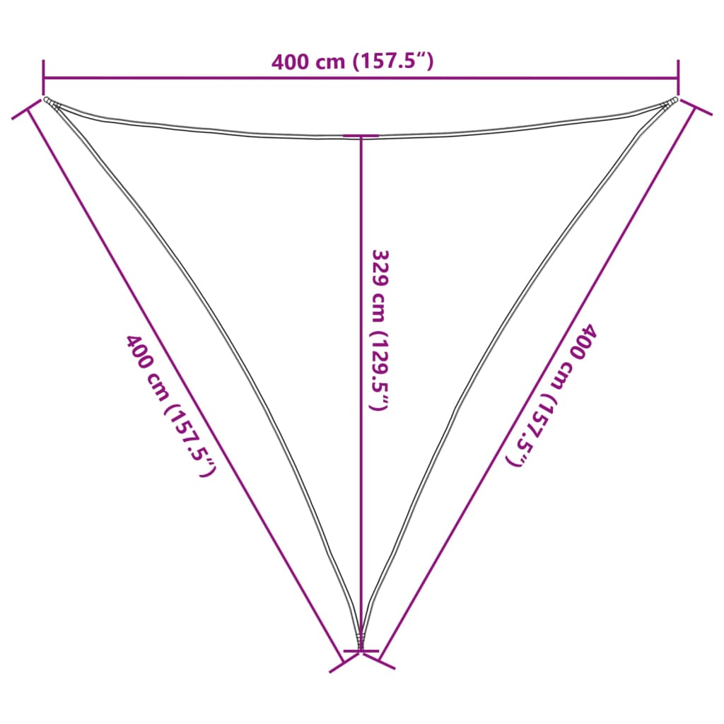 Sunshade Sail 160 g/m² Dark Green 4x4x4 m HDPE