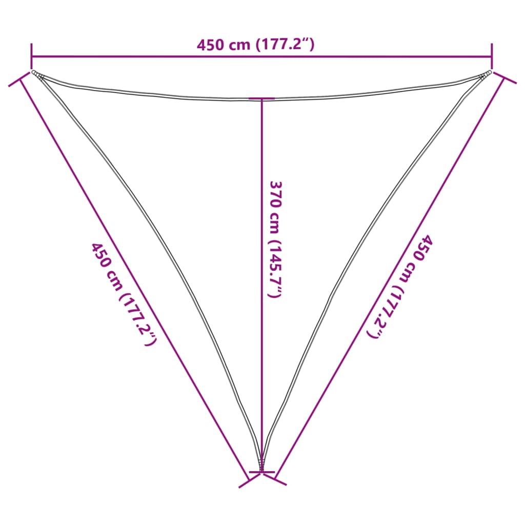 Sunshade Sail 160 g/m² Dark Green 4.5x4.5x4.5 m HDPE