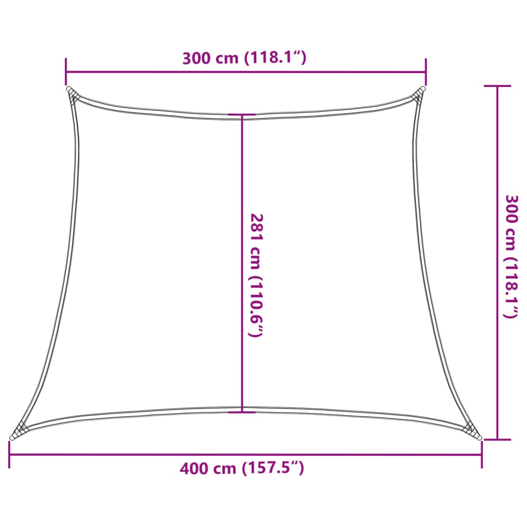 Sunshade Sail 160 g/m² Dark Green 3/4x3 m HDPE