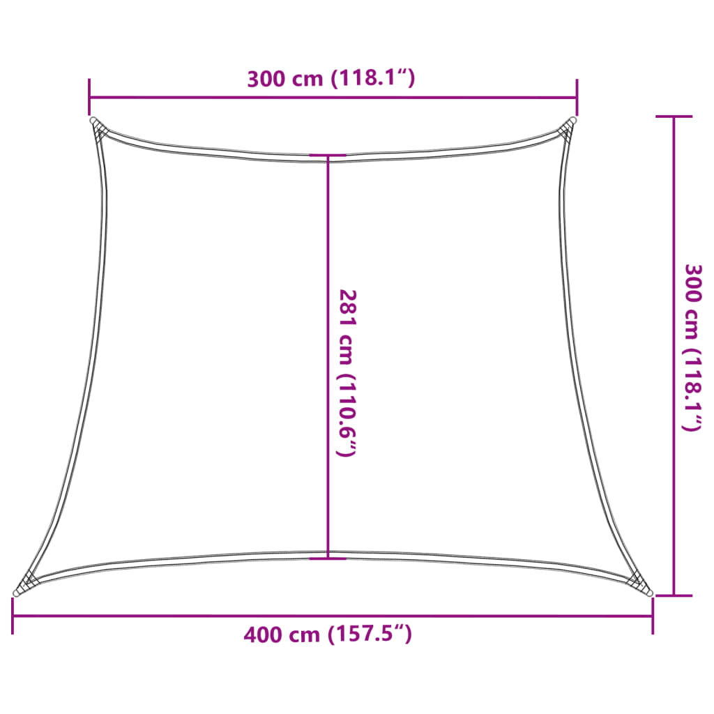 Sunshade Sail 160 g/m² Yellow 3/4x3 m HDPE