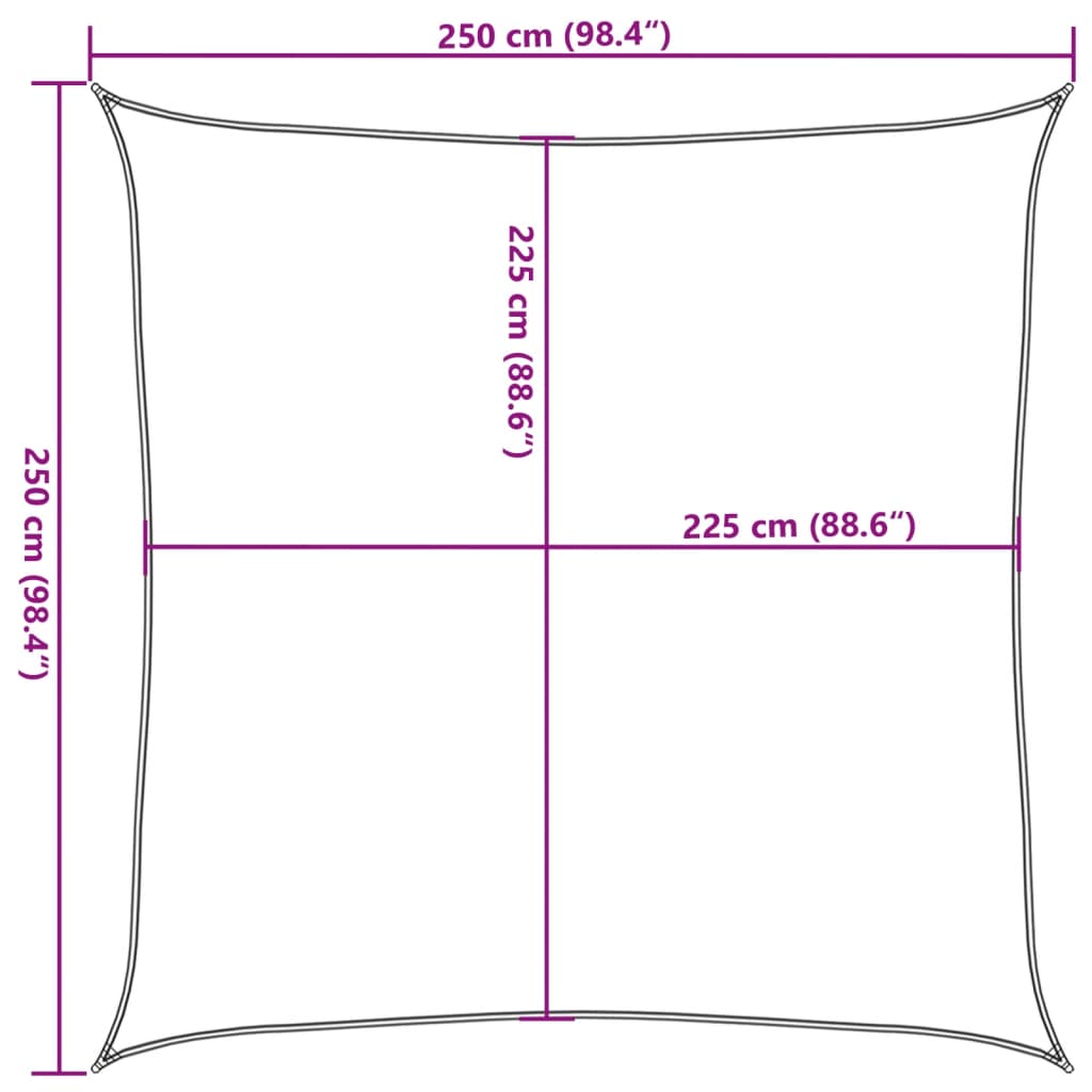 Sunshade Sail 160 g/m² Orange 2.5x2.5 m HDPE