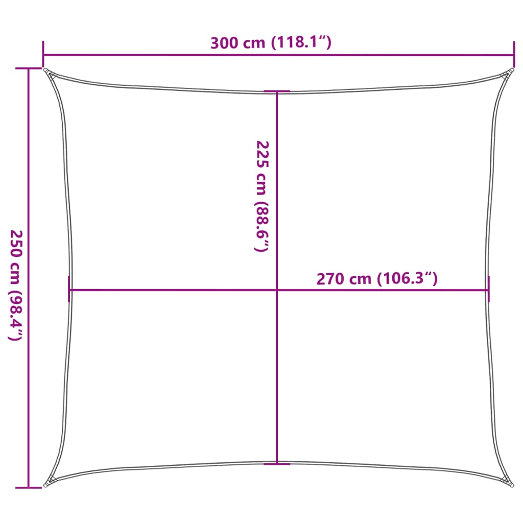 Sunshade Sail 160 g/m² Orange 2.5x3 m HDPE