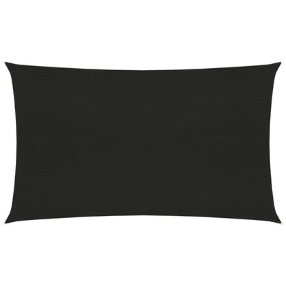 Sunshade Sail 160 g/m² Black 2x5 m HDPE