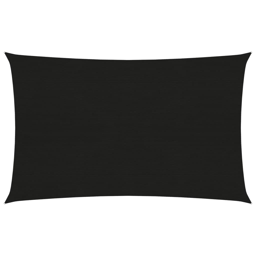 Sunshade Sail 160 g/m² Black 3x5 m HDPE