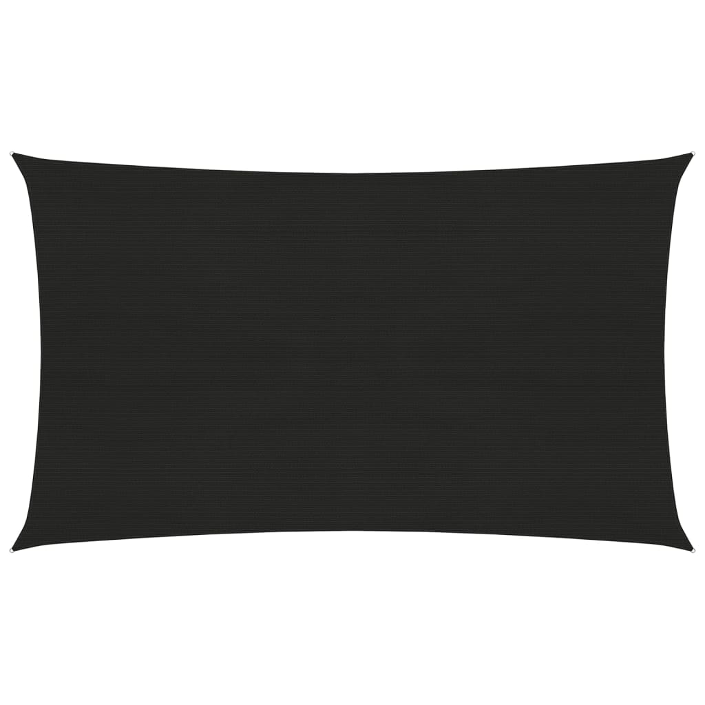 Sunshade Sail 160 g/m² Black 3x6 m HDPE