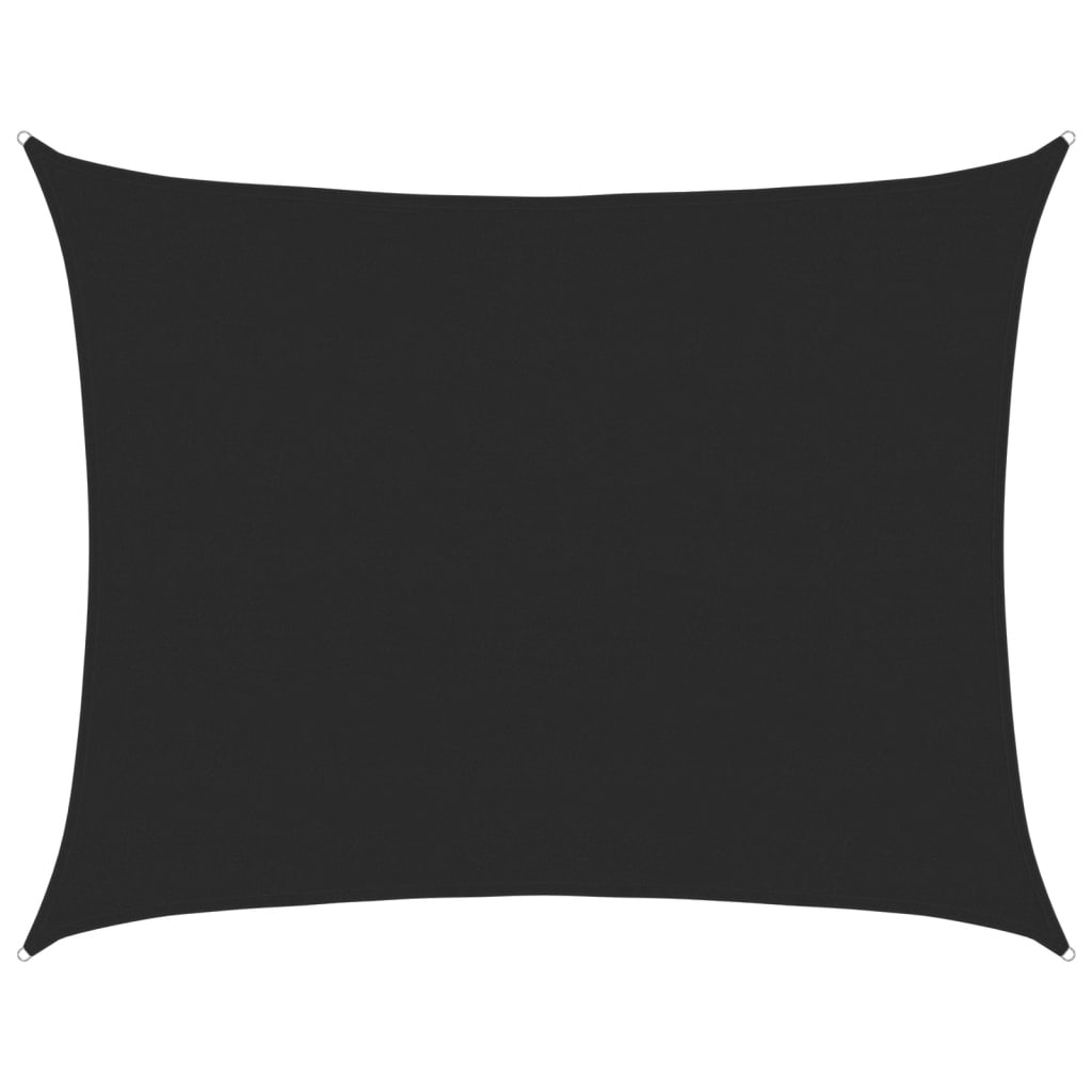 Sunshade Sail 160 g/m² Rectangular Black 6x8 m HDPE