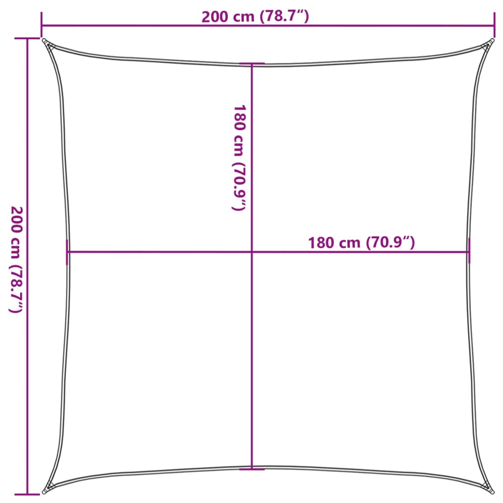 Sunshade Sail 160 g/m² Brown 2x2 m HDPE