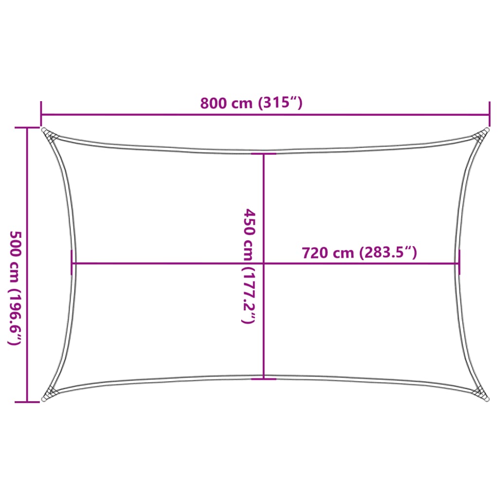 Sunshade Sail 160 g/m² Brown 5x8 m HDPE