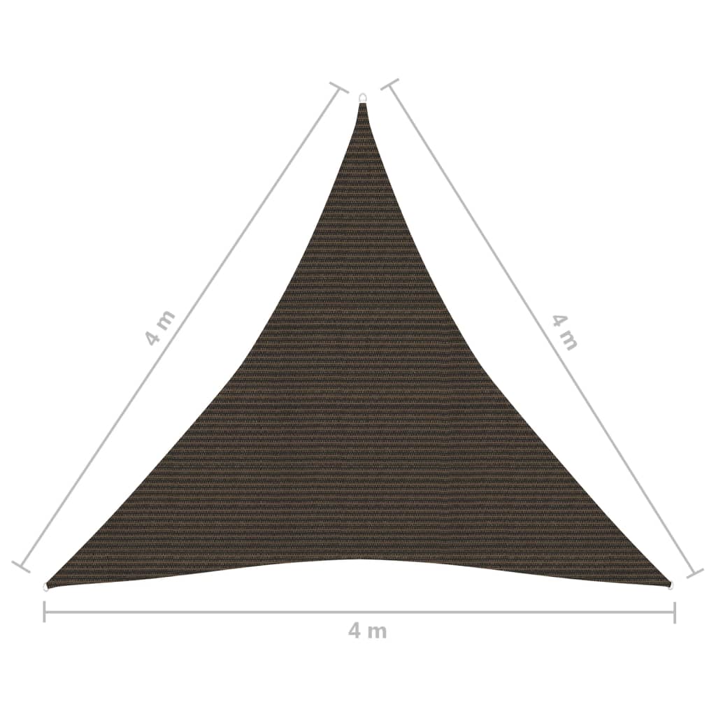 Sunshade Sail 160 g/m² Brown 4x4x4 m HDPE