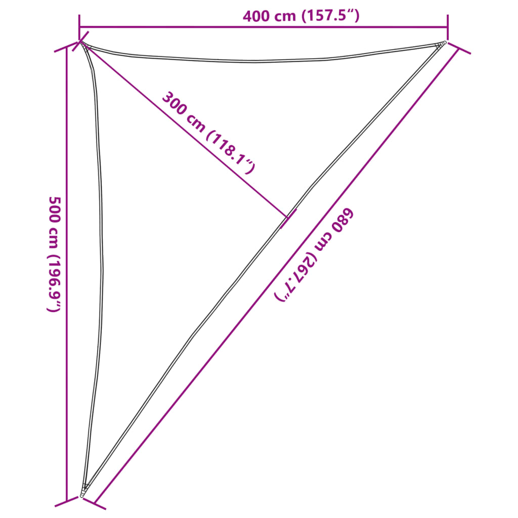 Sunshade Sail 160 g/m² Brown 4x5x6.8 m HDPE