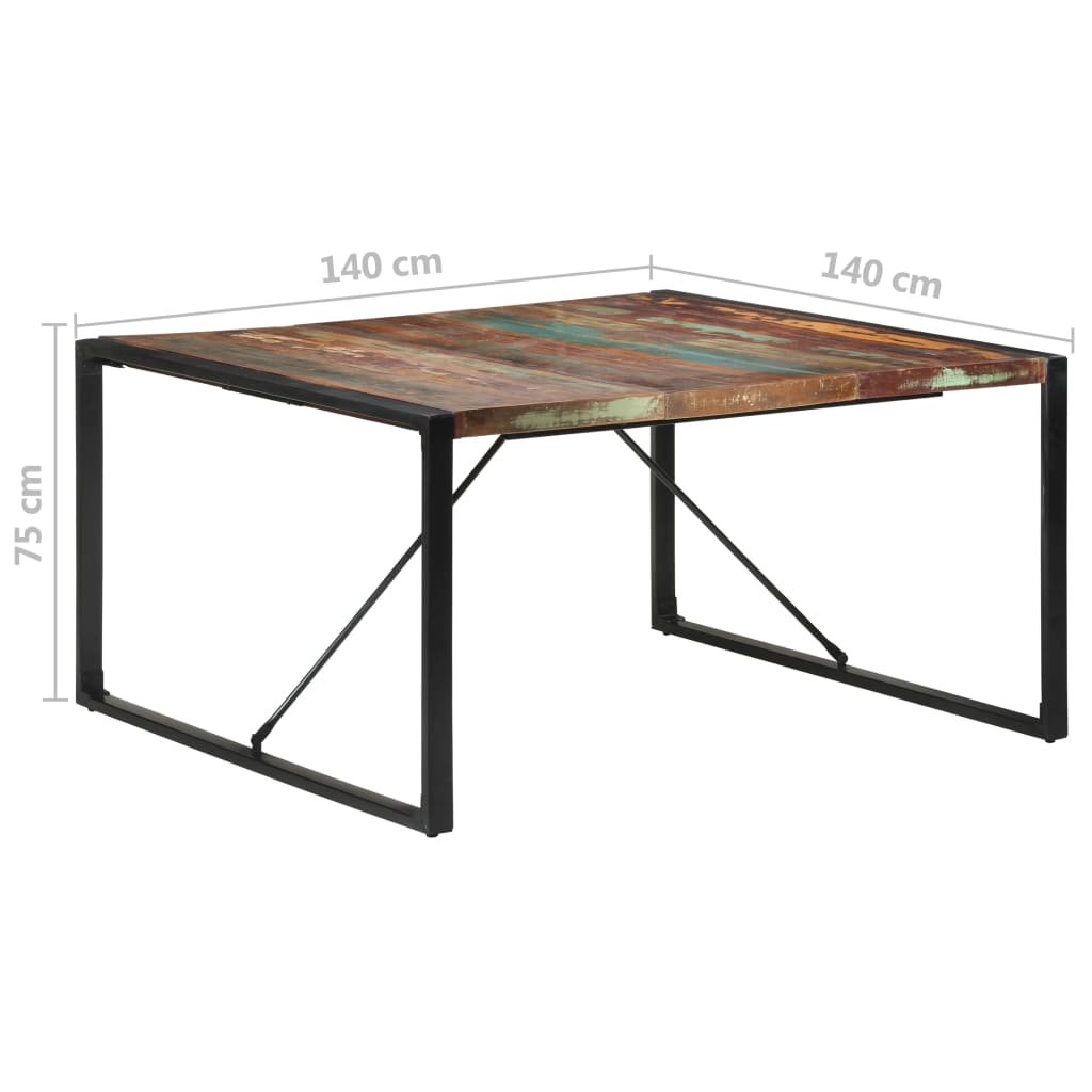 Dining Table 140x140x75 cm Solid Reclaimed Wood