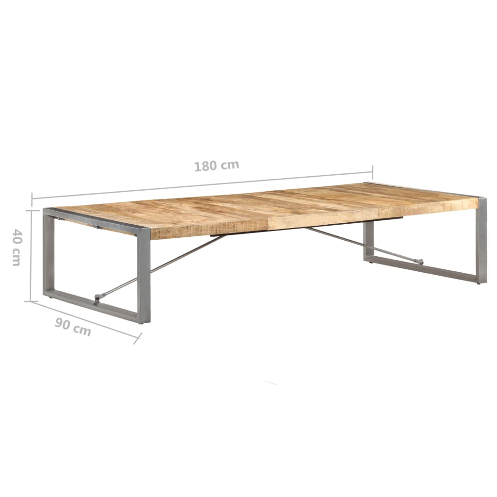 Coffee Table 180x90x40 cm Rough Mango Wood