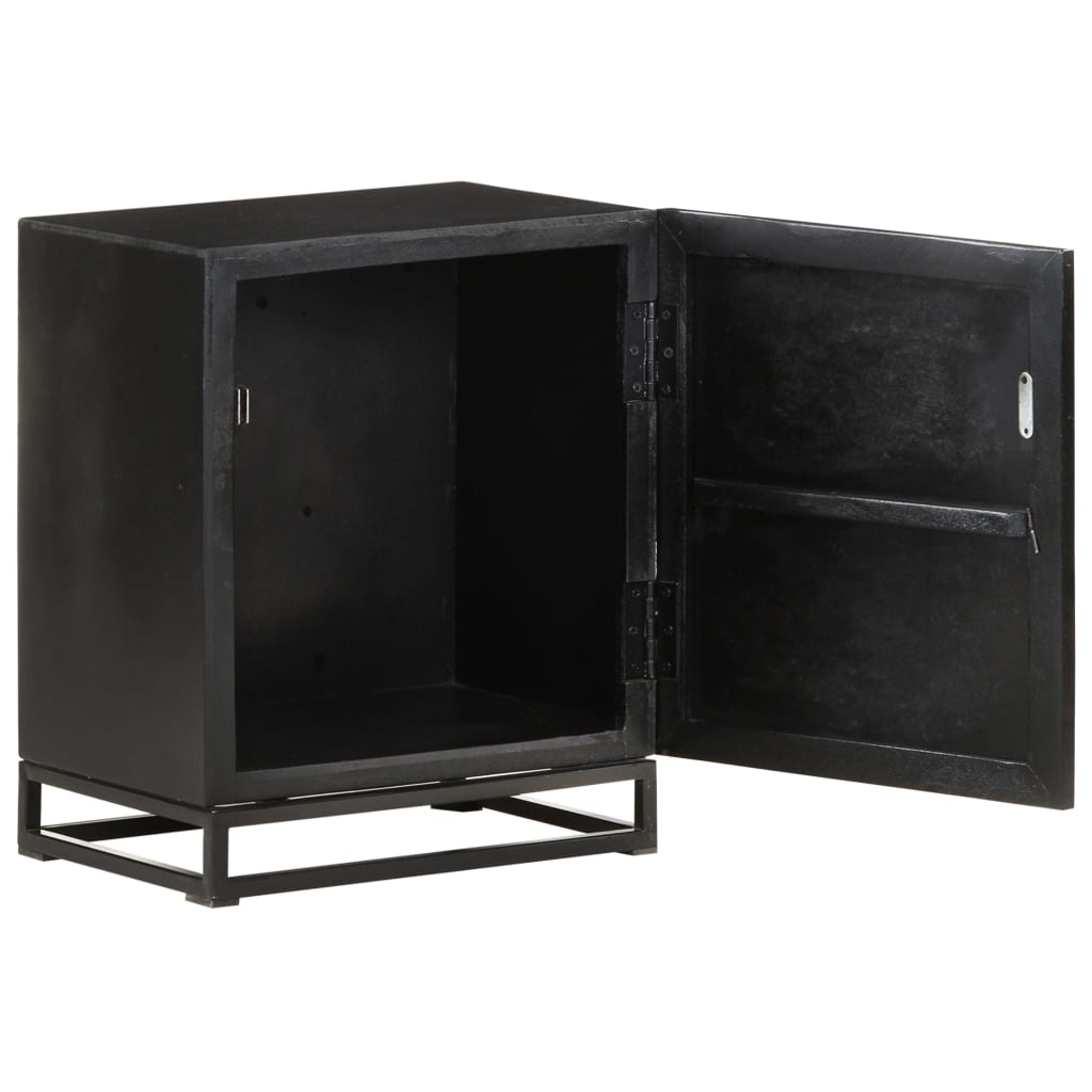 Bedside Cabinet Black 40x30x50 cm Solid Acacia and Mango Wood