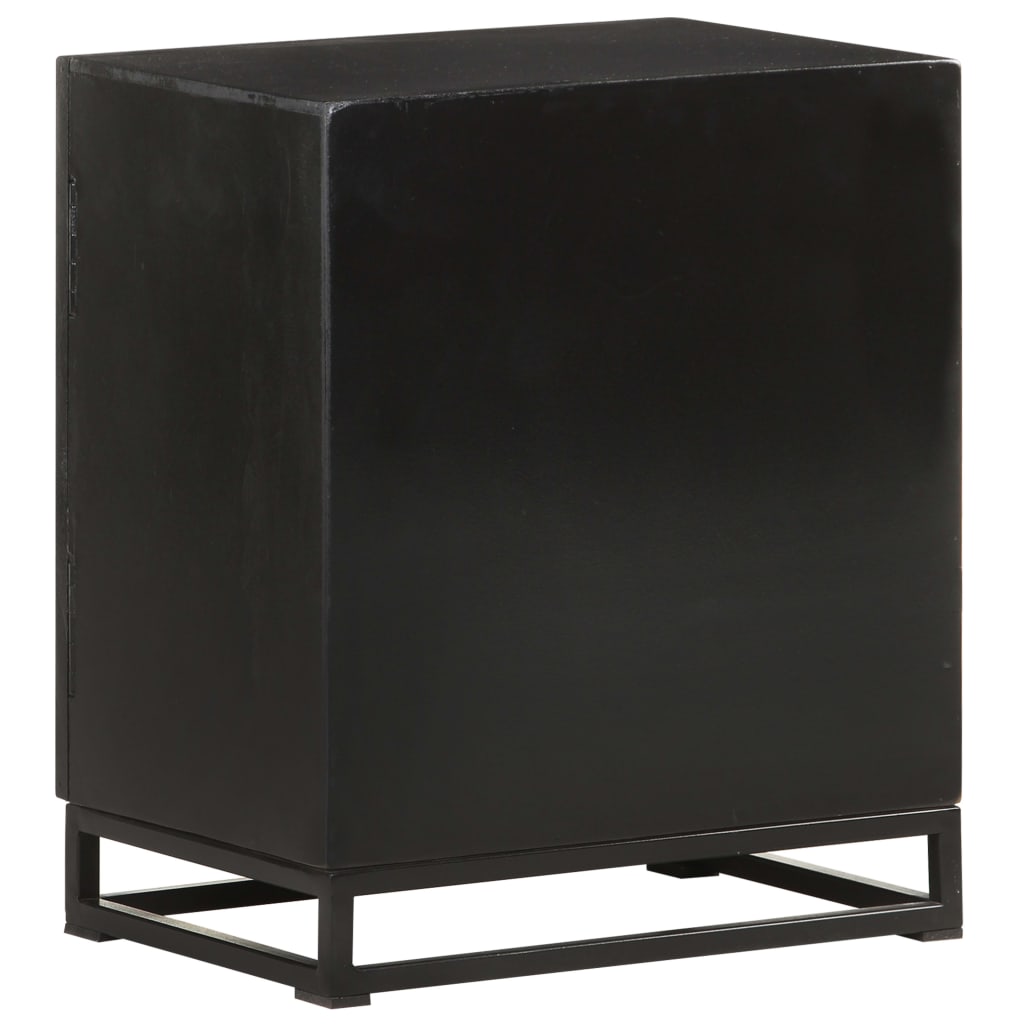 Bedside Cabinet Black 40x30x50 cm Solid Acacia and Mango Wood