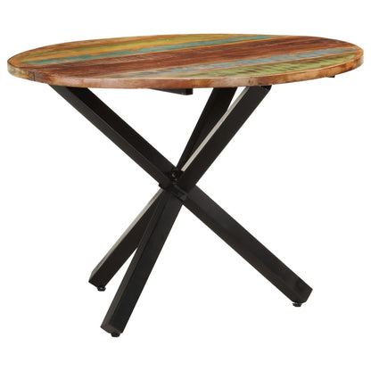 Dining Table Round 100x100x75 cm Solid Reclaimed Wood