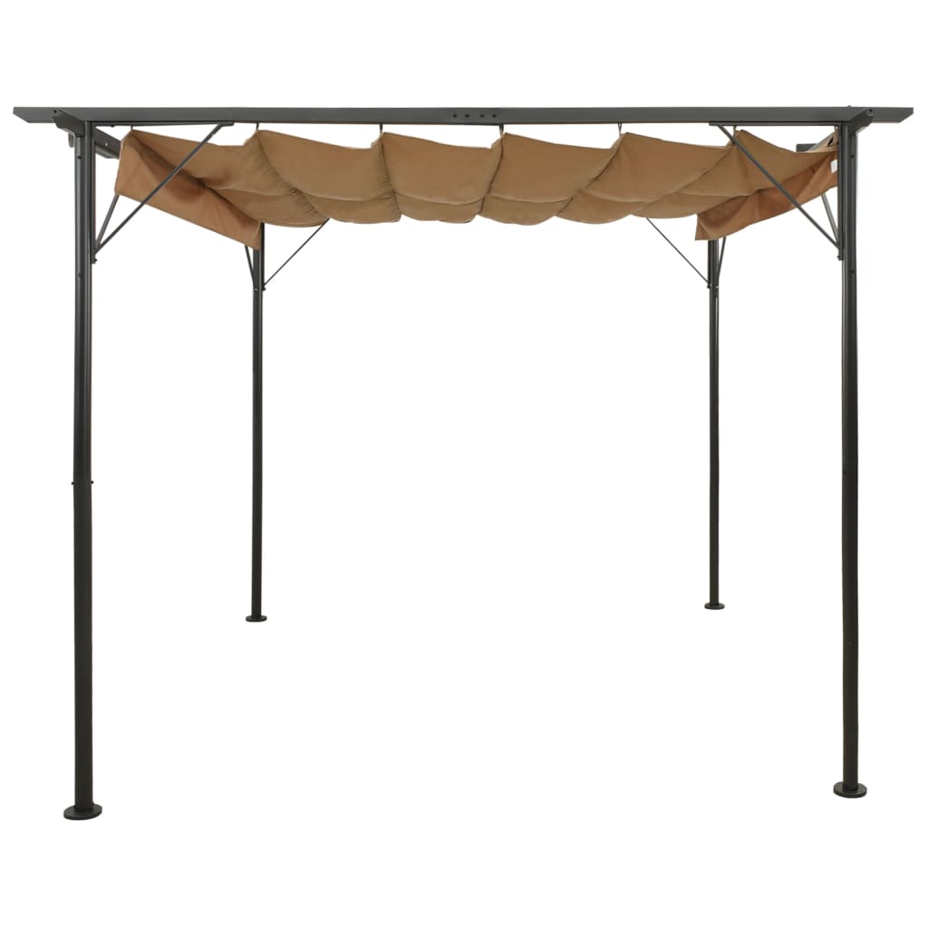 Pergola with Retractable Roof Taupe 3x3 m Steel 180 g/m²