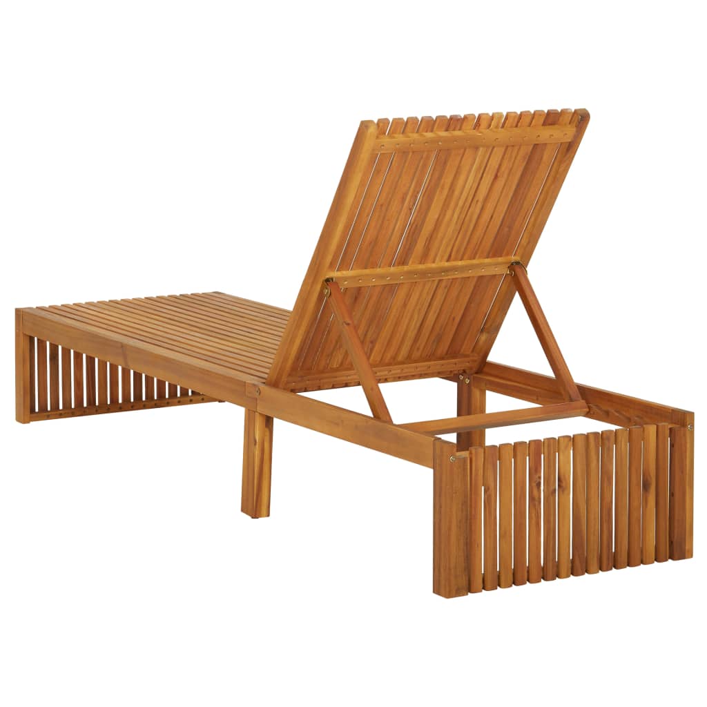 Sun Lounger Solid Acacia Wood