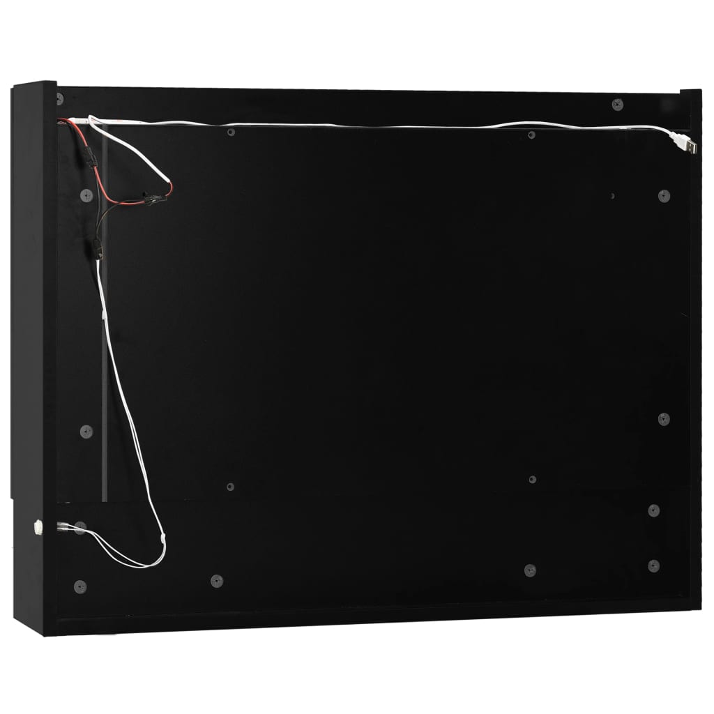 LED Bathroom Mirror Cabinet Black 80x15x60 cm MDF