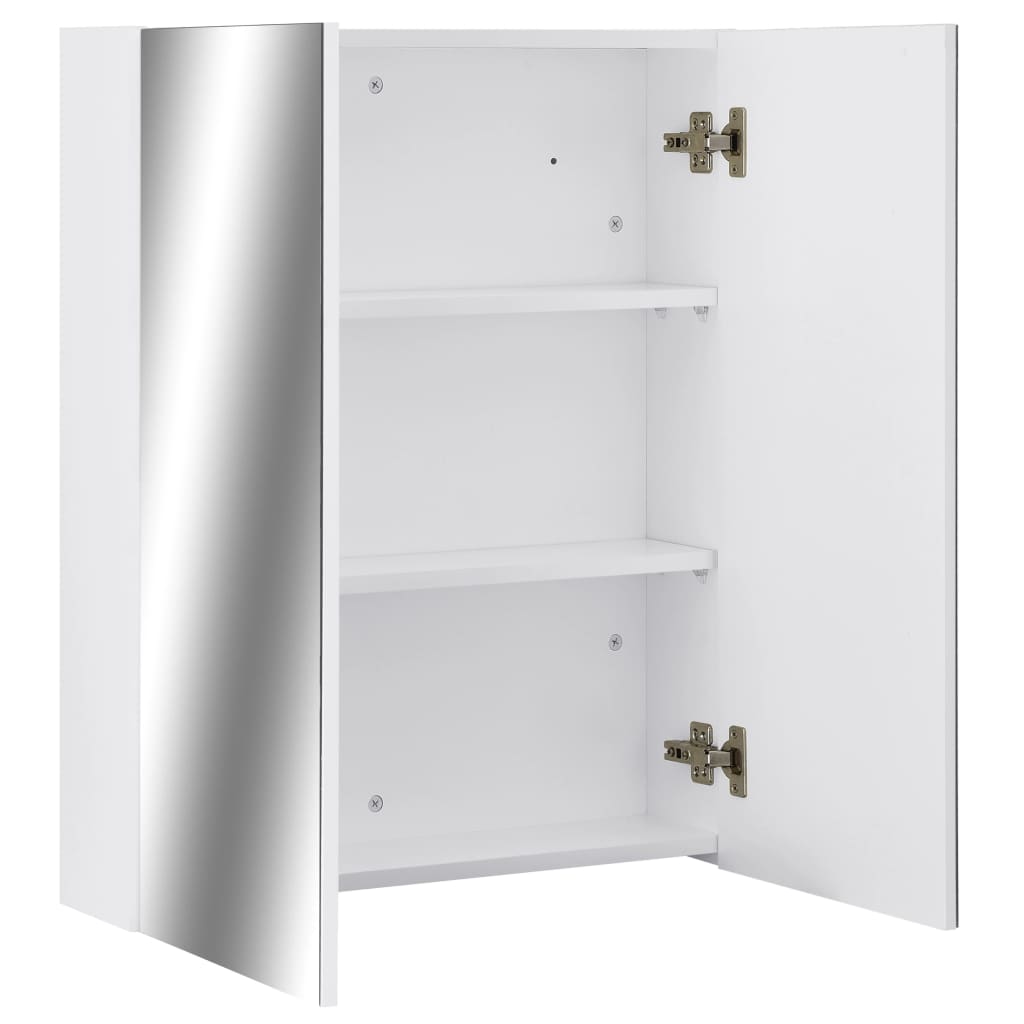 Bathroom Mirror Cabinet White 60x15x75 cm MDF