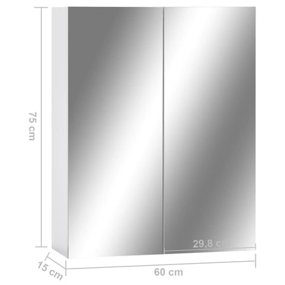 Bathroom Mirror Cabinet White 60x15x75 cm MDF