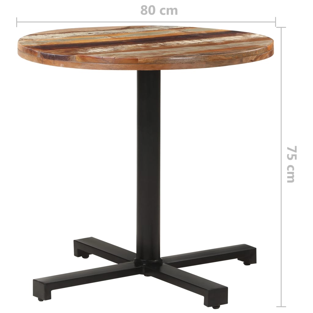 Bistro Table Round Ø80x75 cm Solid Reclaimed Wood