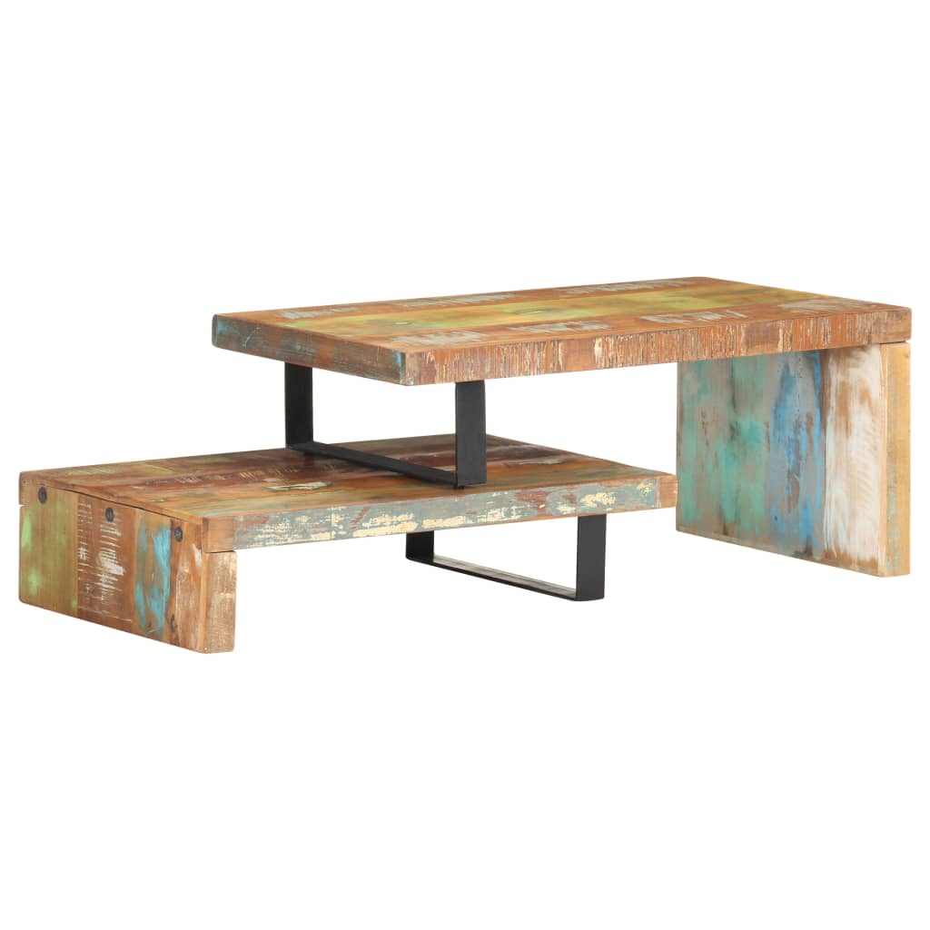 2 Piece Coffee Table Set Solid Reclaimed Wood