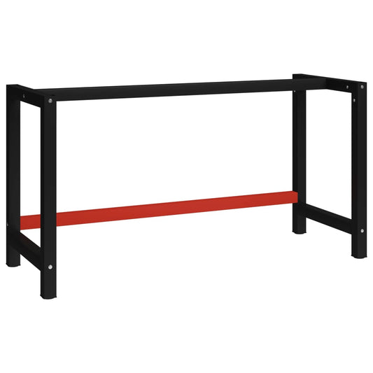 Work Bench Frame Metal 150x57x79 cm Black and Red